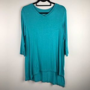 LOGO Teal Tunic Uneven hem sz Medium